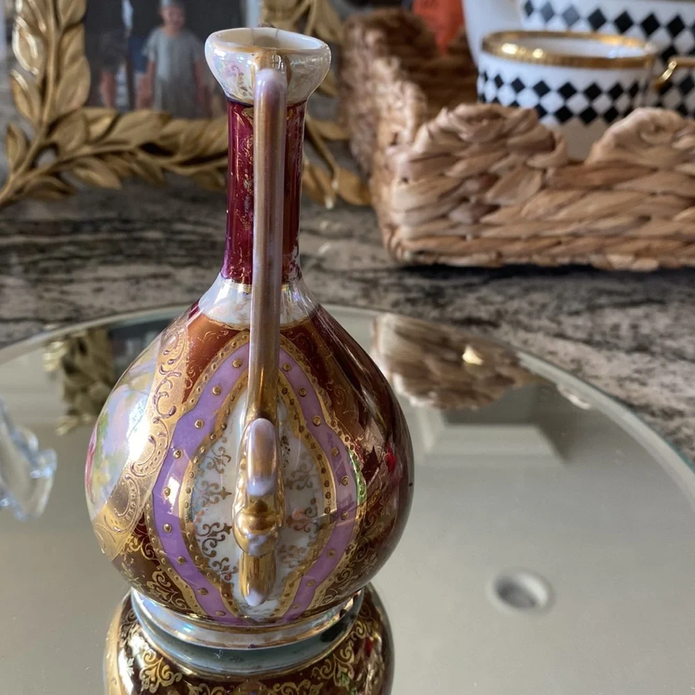 Antique 1890-1910 Royal Vienna Style Austria Porcelain Ewer Vase Beehive Mark!
